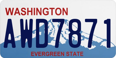 WA license plate AWD7871