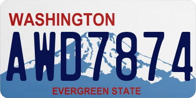 WA license plate AWD7874