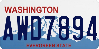 WA license plate AWD7894