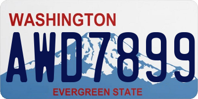 WA license plate AWD7899