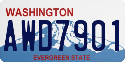 WA license plate AWD7901