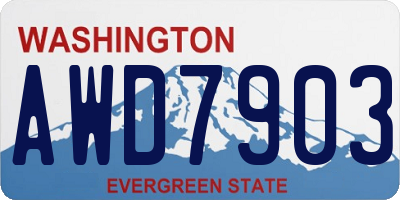 WA license plate AWD7903