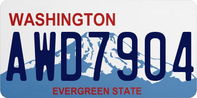 WA license plate AWD7904