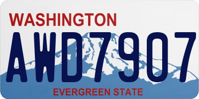 WA license plate AWD7907