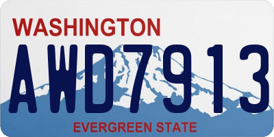 WA license plate AWD7913