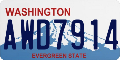 WA license plate AWD7914