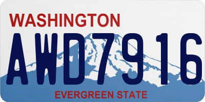 WA license plate AWD7916