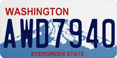 WA license plate AWD7940