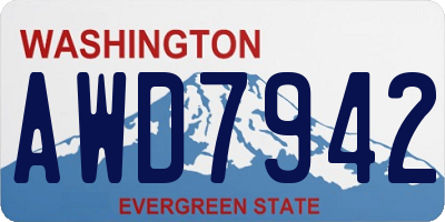 WA license plate AWD7942
