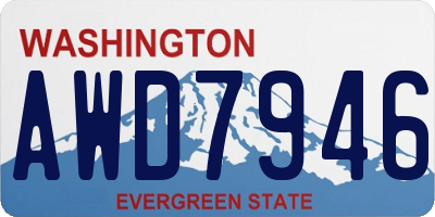 WA license plate AWD7946