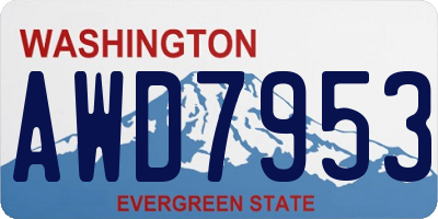 WA license plate AWD7953