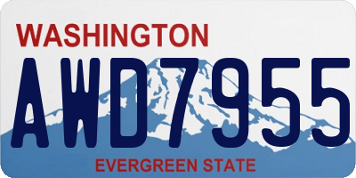 WA license plate AWD7955