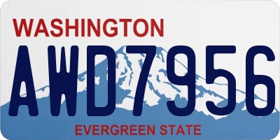 WA license plate AWD7956