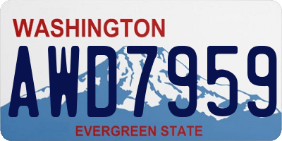 WA license plate AWD7959