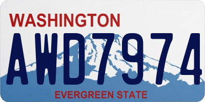WA license plate AWD7974