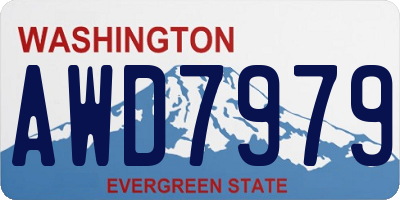 WA license plate AWD7979