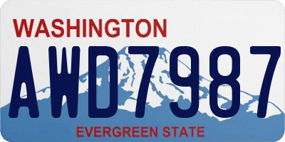 WA license plate AWD7987