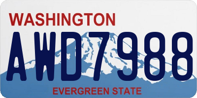 WA license plate AWD7988