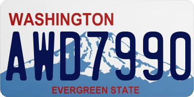 WA license plate AWD7990