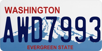 WA license plate AWD7993