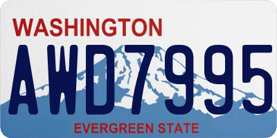 WA license plate AWD7995