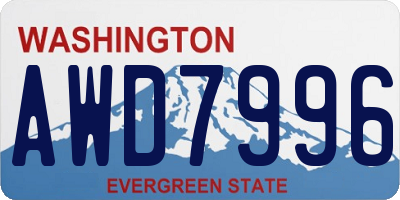 WA license plate AWD7996