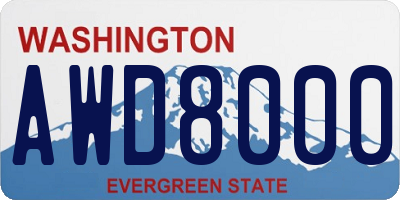 WA license plate AWD8000