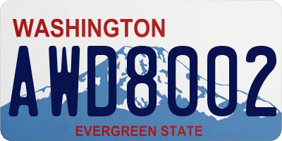WA license plate AWD8002