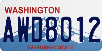WA license plate AWD8012
