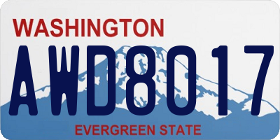 WA license plate AWD8017
