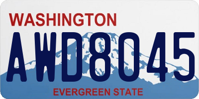 WA license plate AWD8045