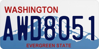 WA license plate AWD8051
