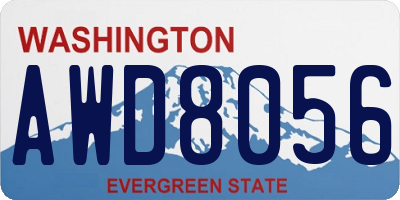WA license plate AWD8056