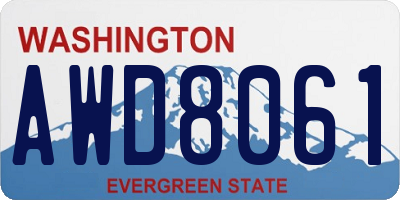 WA license plate AWD8061