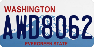WA license plate AWD8062
