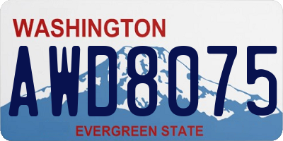 WA license plate AWD8075