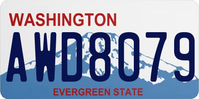 WA license plate AWD8079