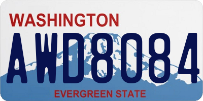 WA license plate AWD8084