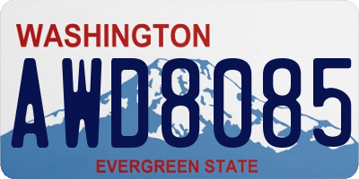 WA license plate AWD8085