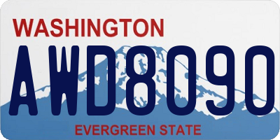 WA license plate AWD8090