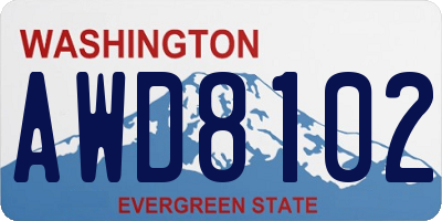 WA license plate AWD8102