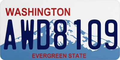 WA license plate AWD8109