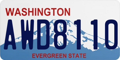 WA license plate AWD8110