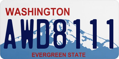 WA license plate AWD8111