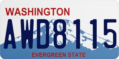 WA license plate AWD8115