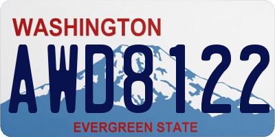 WA license plate AWD8122