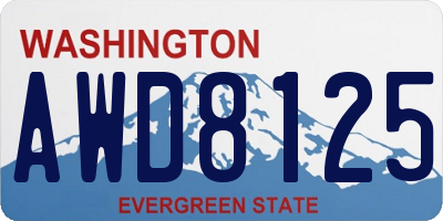 WA license plate AWD8125