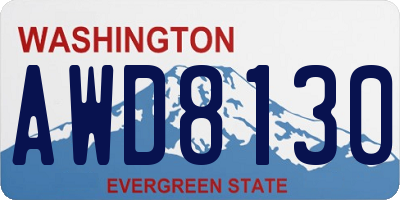 WA license plate AWD8130