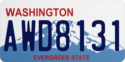 WA license plate AWD8131