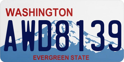 WA license plate AWD8139